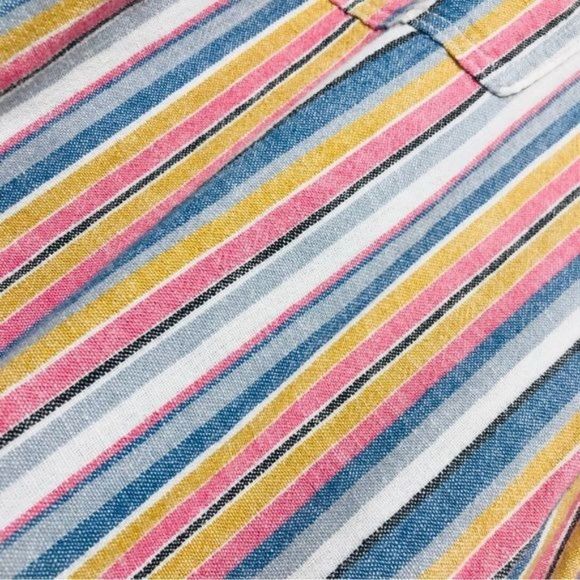 SEVEN7 Linen Blend Striped Crop Wide Leg Pants Size 12 - Picture 11 of 11